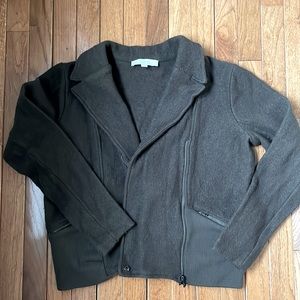Chocolate Brown Merino Wool LOFT Moto Jacket